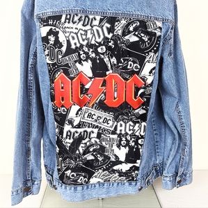AC/DC Graphic Jean Jacket // Band Jacket Denim sz Medium
